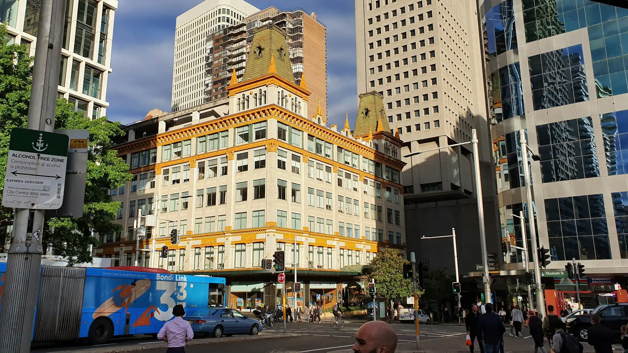 Heritage and modern commercial buildings on a Parramatta street